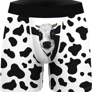 Boxer Briefs Black and White Cow Print Funny Size Medium NWOT